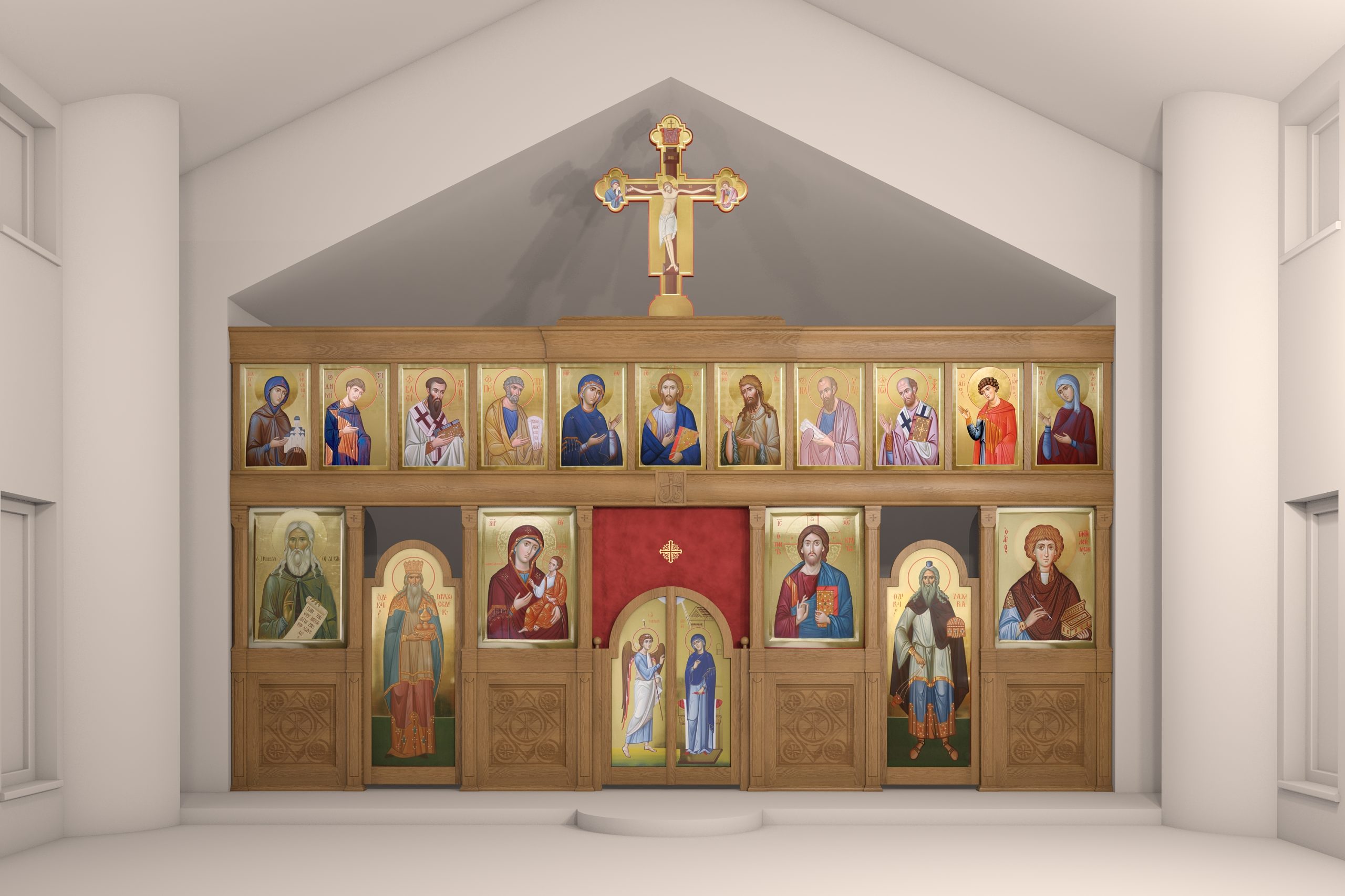 Иконостас храма в честь Великомученика Пантелеимона. Минеаполис США